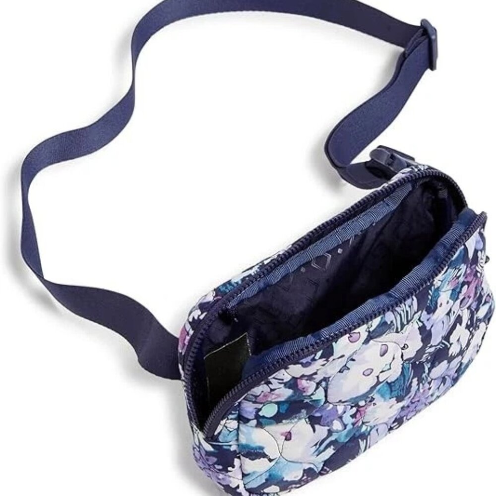 Vera Bradley Featherweight Small Belt Bag Crossbody in Artist's Garden Purple